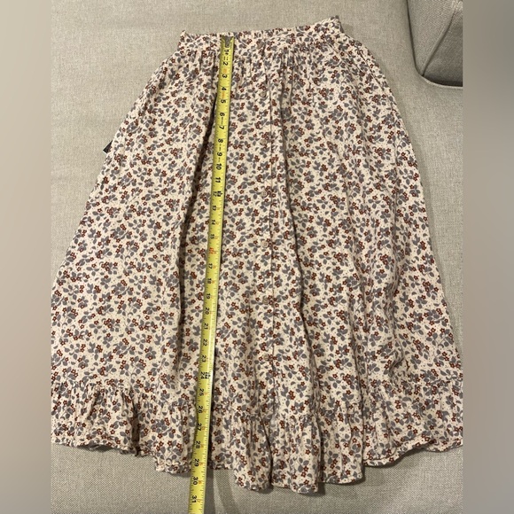 Rylee + Cru Floral Midi Skirt in Cream and Brown - Picture 8 of 13
